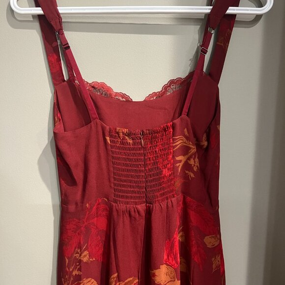 Reformation Irisa Dress - Barcelona Border - burgundy-size 0 - Picture 5 of 6